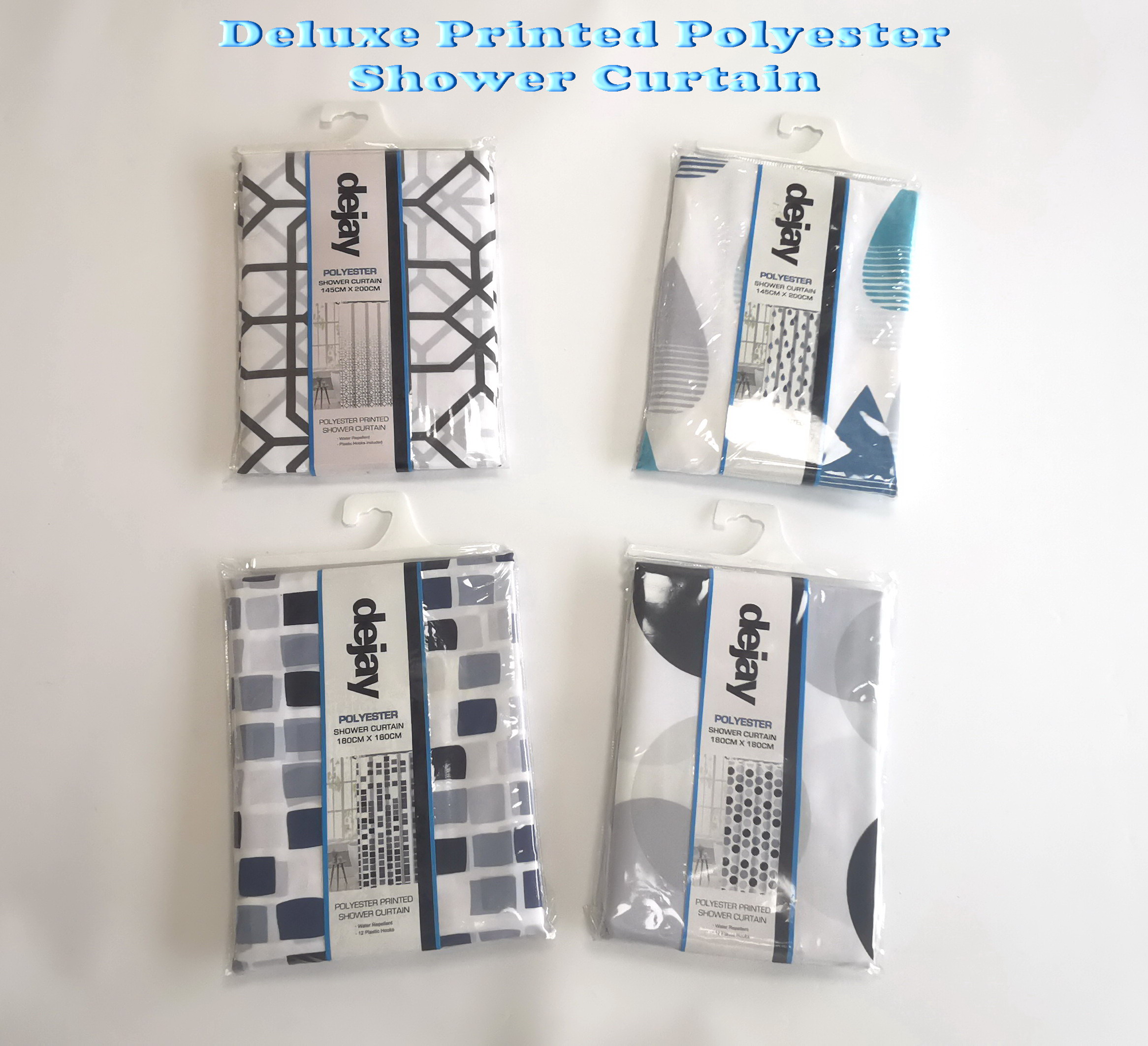 Printed polyester shower curtain