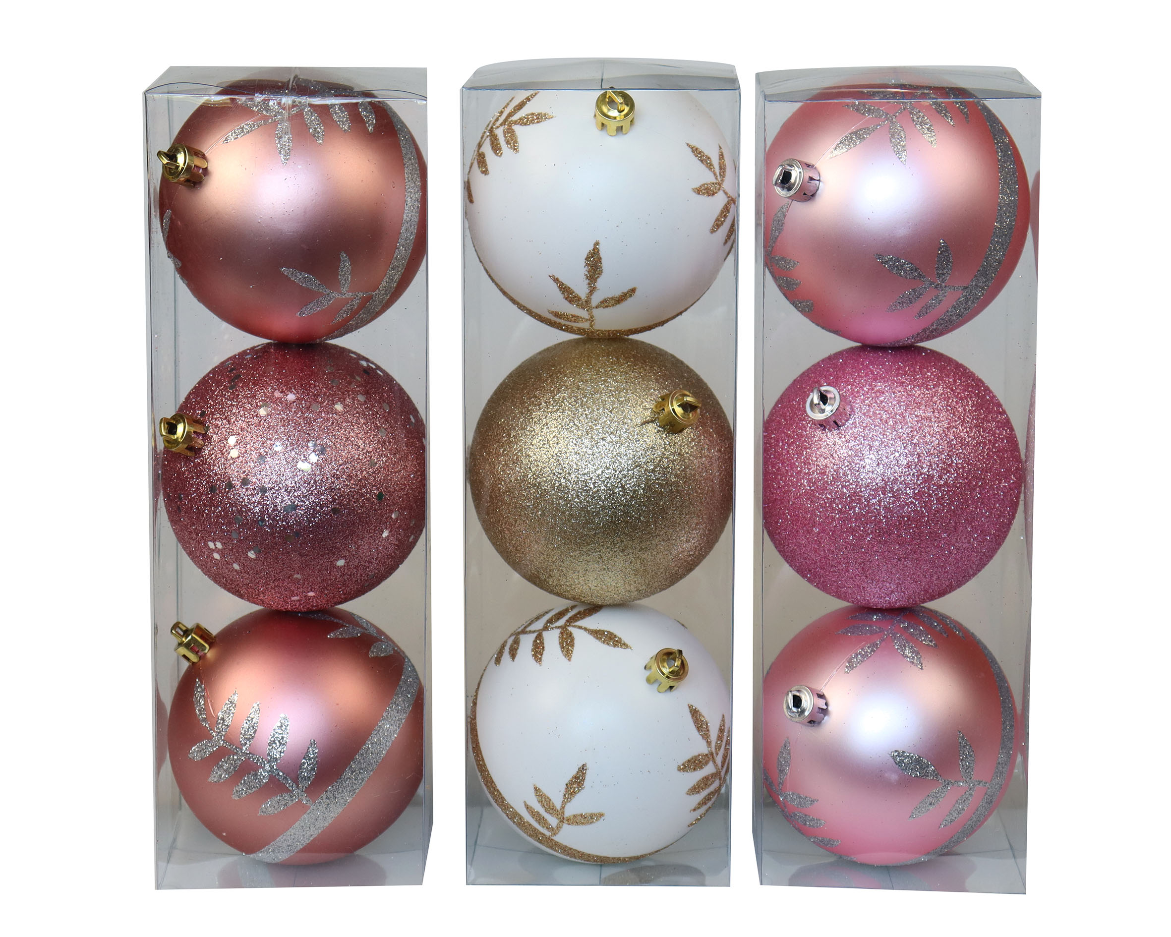 3PCS Christmas Tree Ornaments 8CM Plastic Christmas Ball