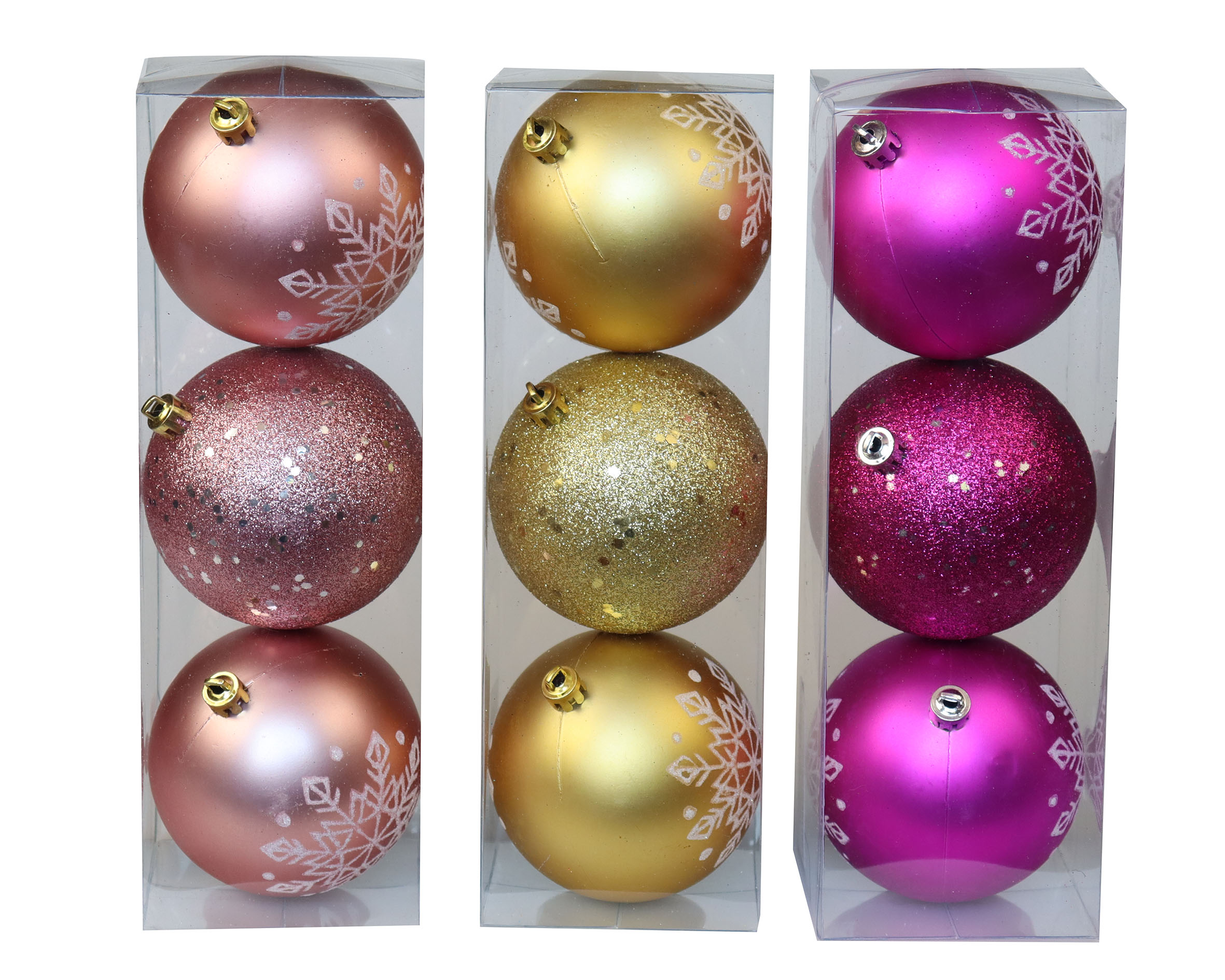 3PCS Christmas Tree Ornaments 8CM Plastic Christmas Ball