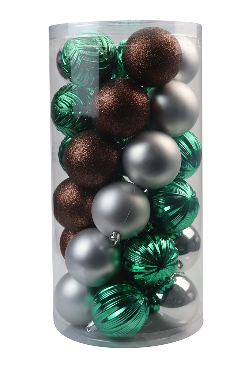 30CT Christmas Tree Ornaments 6CM Plastic Christmas Ball