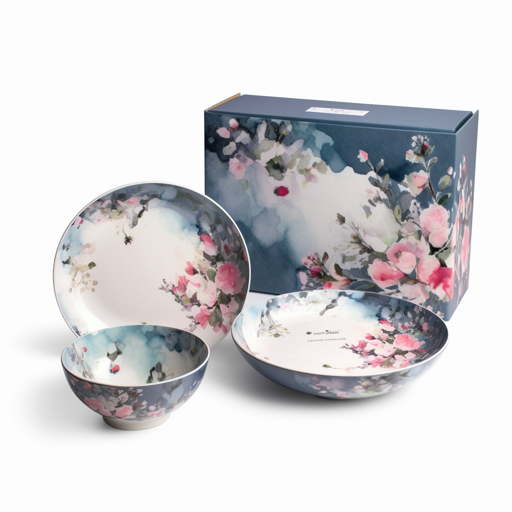 Spring-themed ceramic dinnerware set