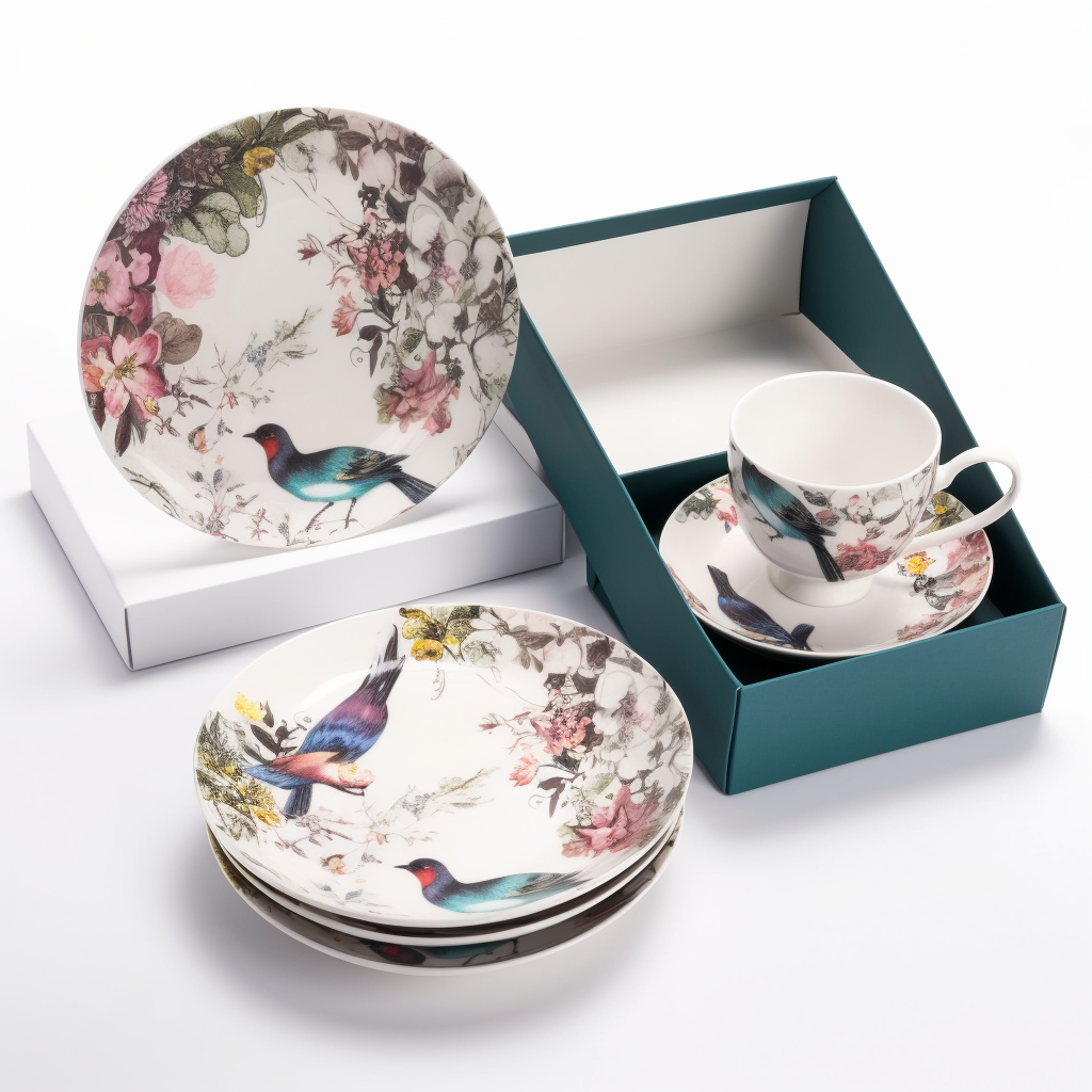 Floral design porcelain tableware