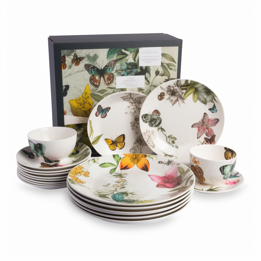 Garden-inspired ceramic dishes ensemble
