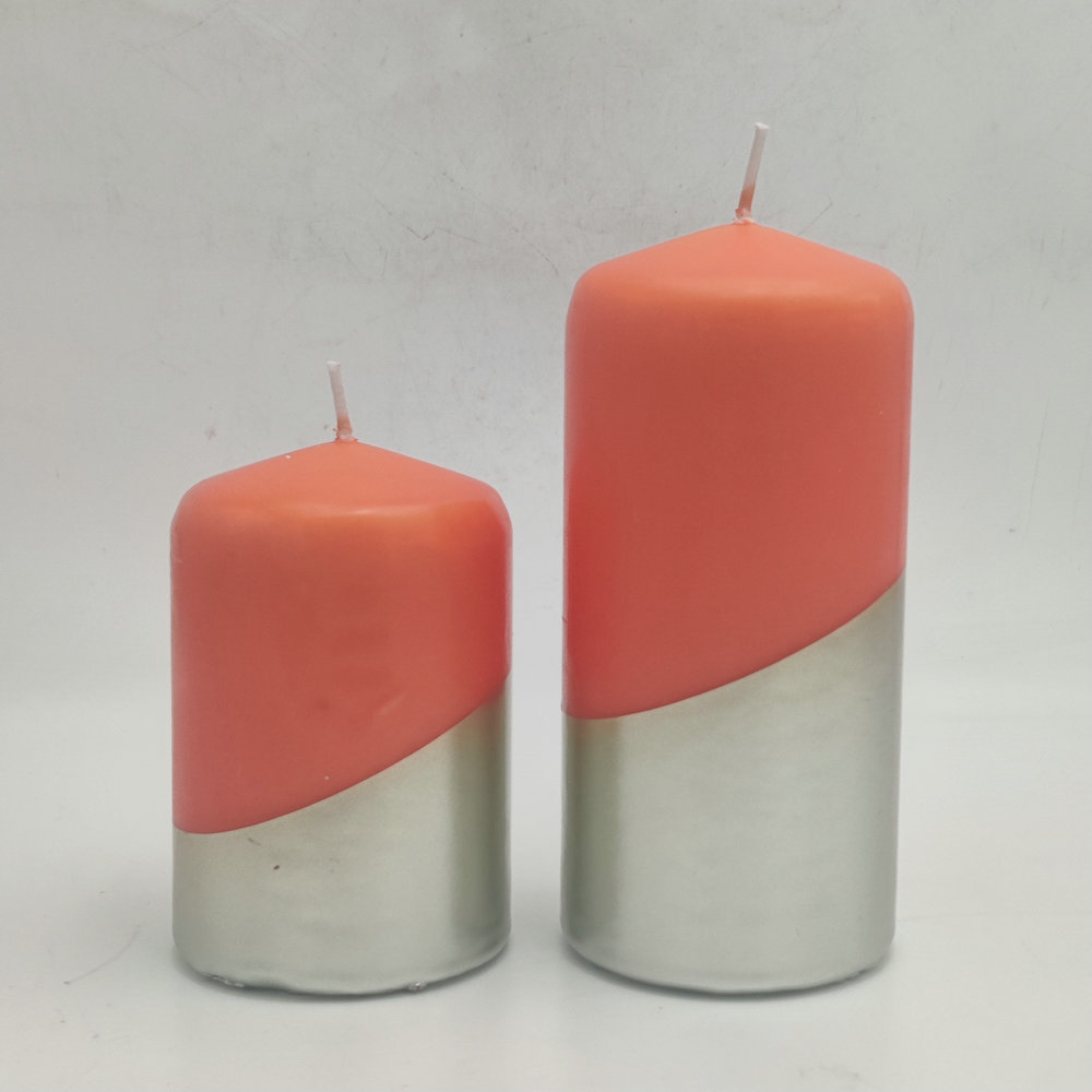 Metallic candle pillar candles