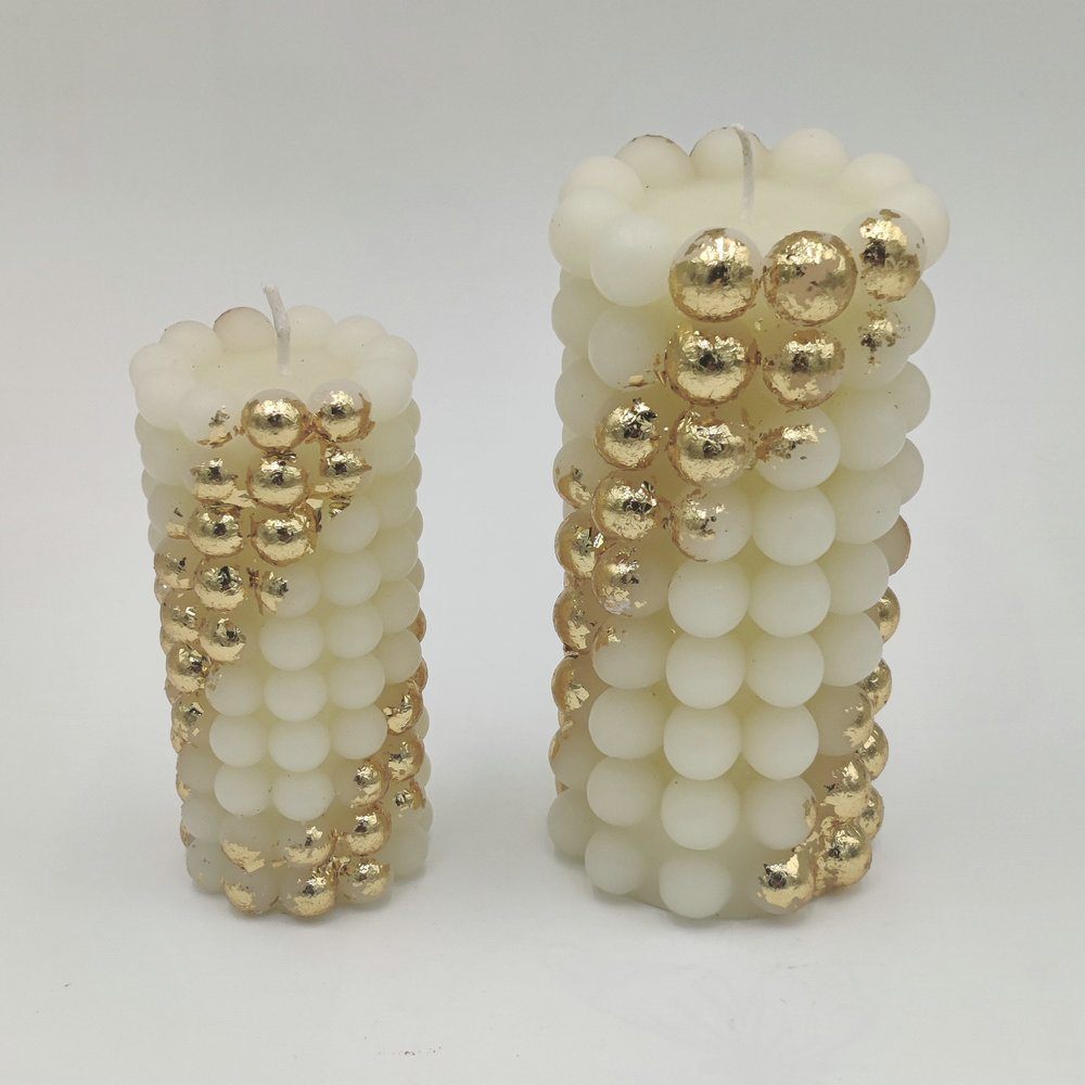 Seasonal candles gift candles decoration candles pillar candle with gold foil