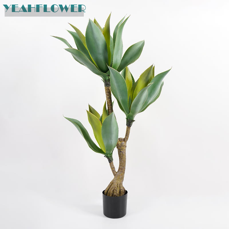 Artificial tree Fake Agave Succulent Plant Big Size Faux plastic Stems YEAHFLOWER