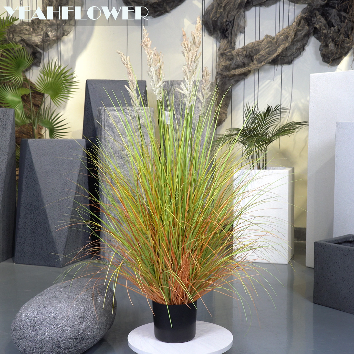 Artificial Grass Bonsai Wheat Grass Plum Grass fake Cyperus Heads Potted