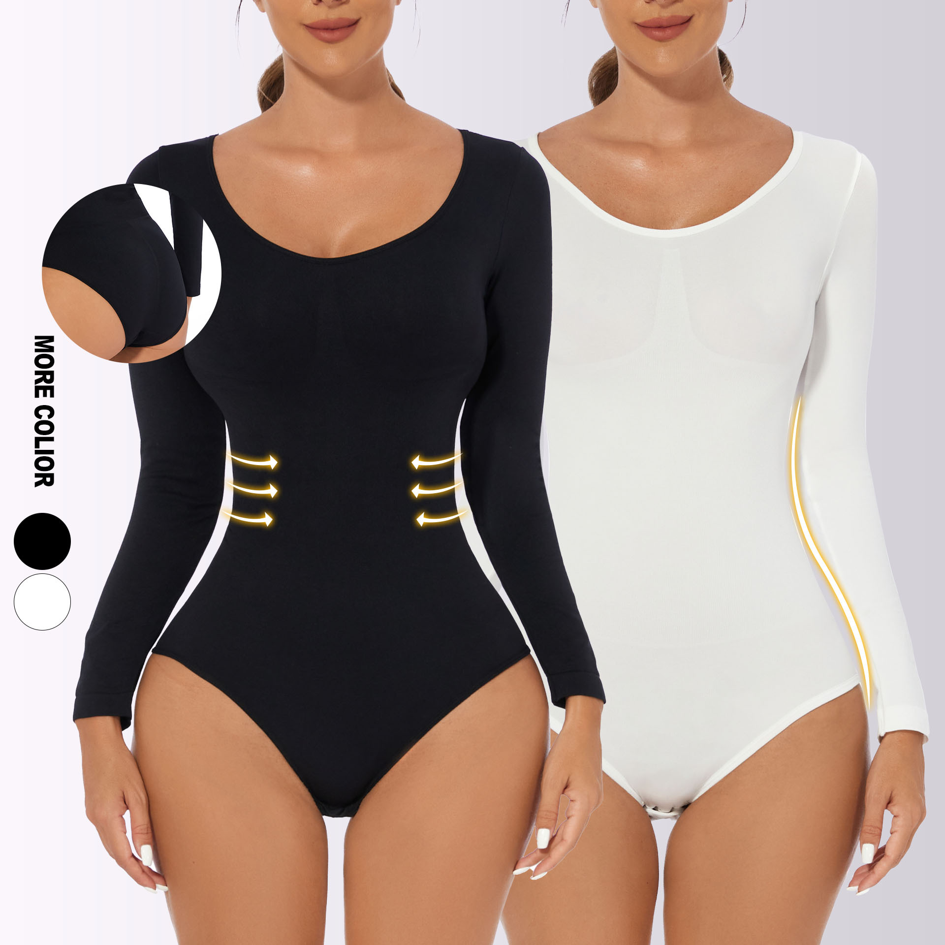 Sexy body-hugging bodysuit Long sleeve tuck shapewear