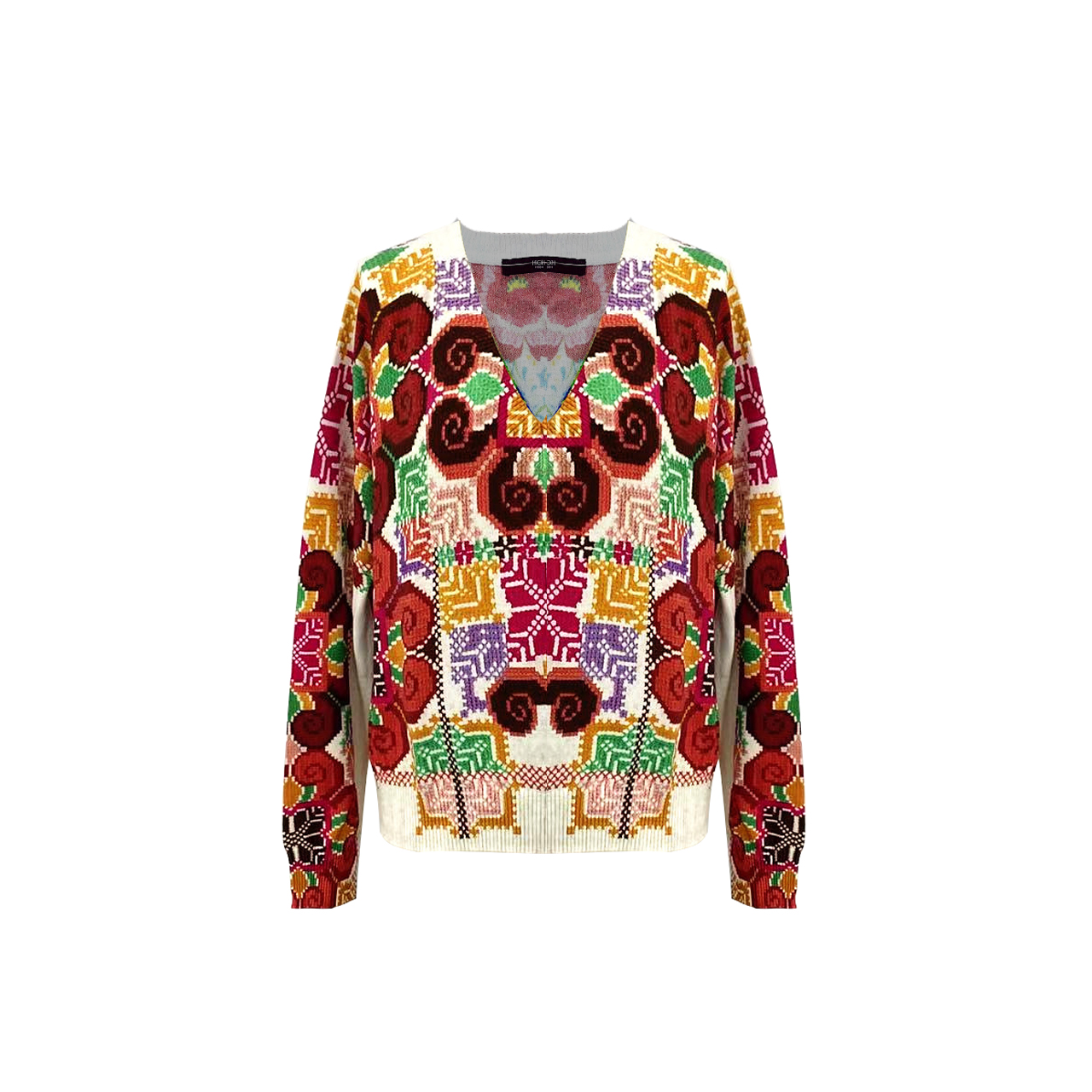 Women's Crew-neck Print pullover Sweater Shift Dress