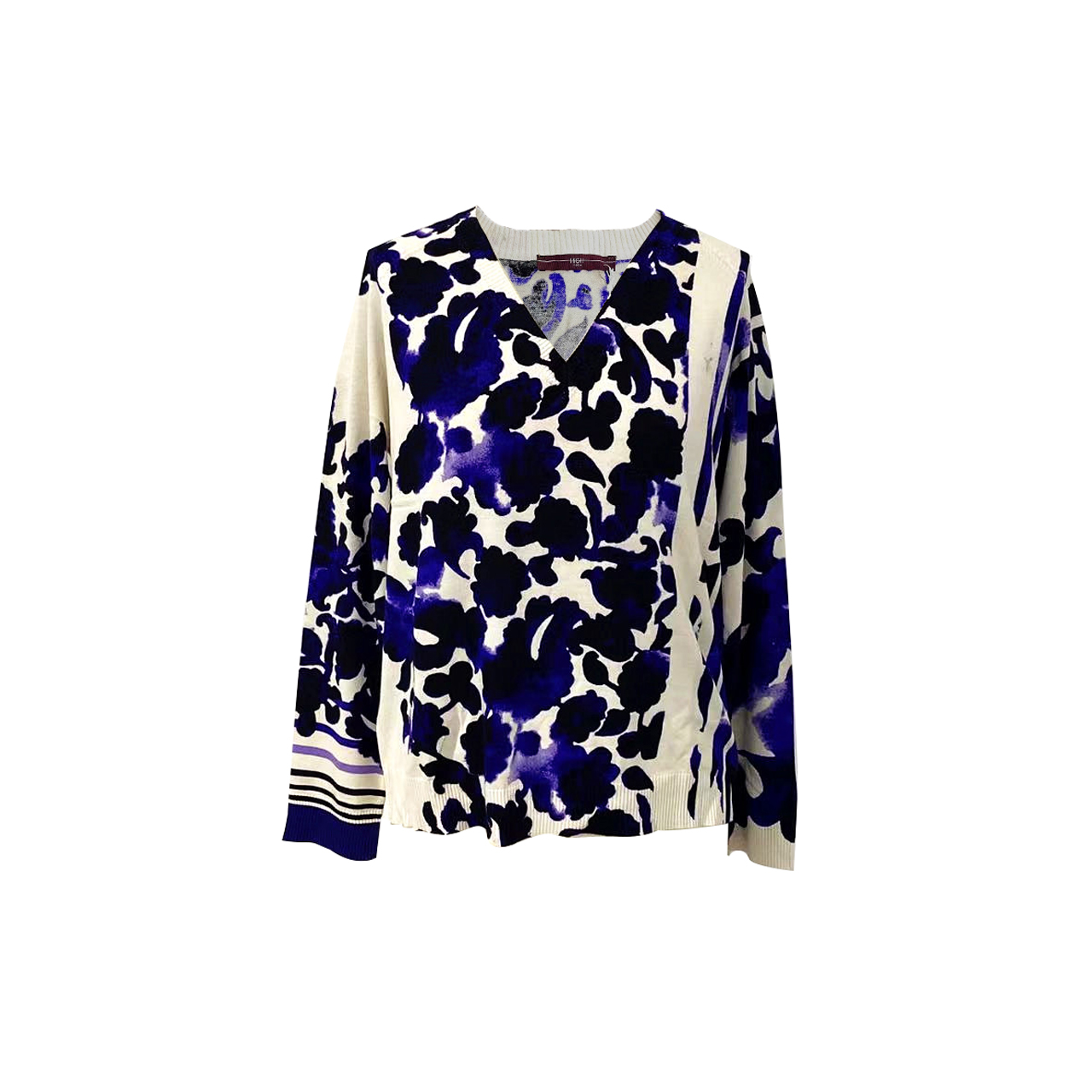 Women's Crew-neck Print pullover Sweater Shift Dress