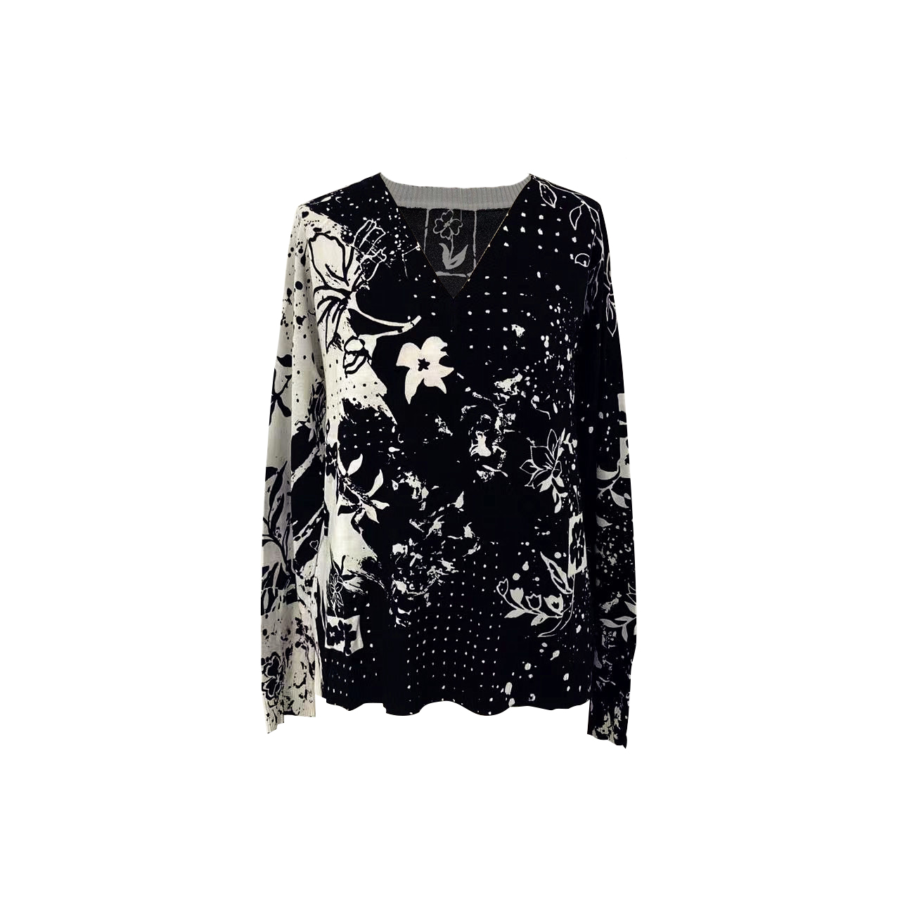 Women's Crew-neck Print pullover Sweater Shift Dress