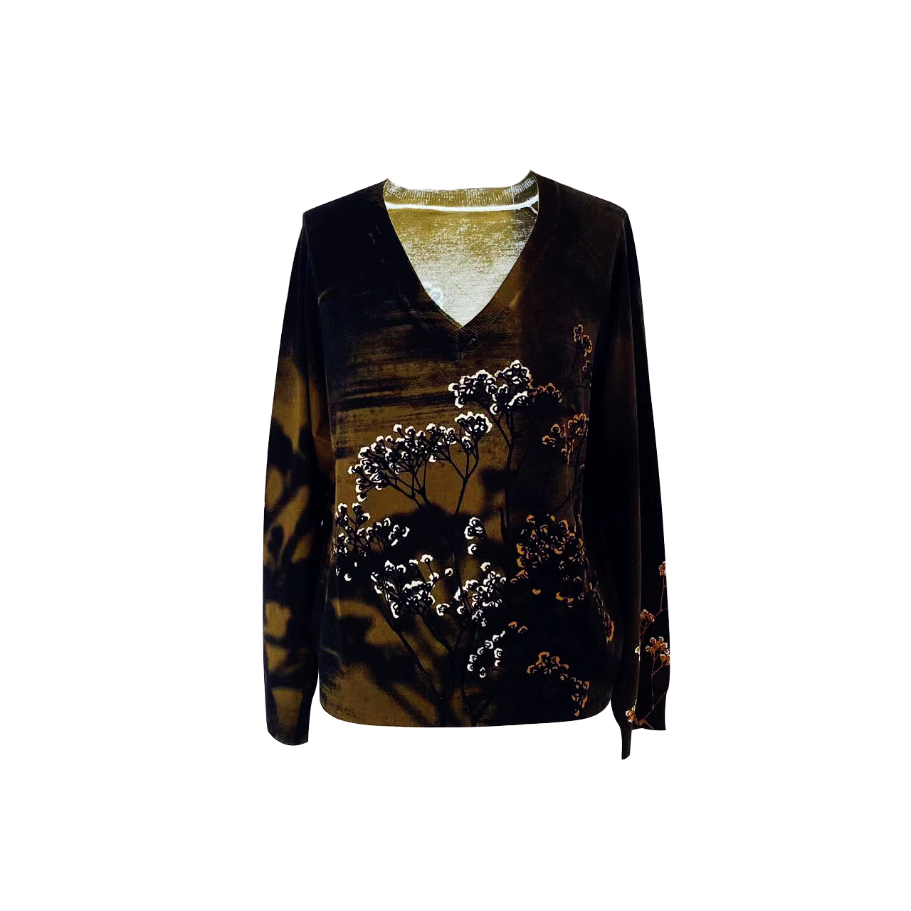 Women's Crew-neck Print pullover Sweater Shift Dress