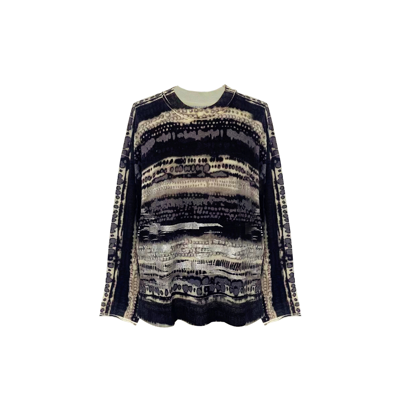 Women's Crew-neck Print pullover Sweater Shift Dress