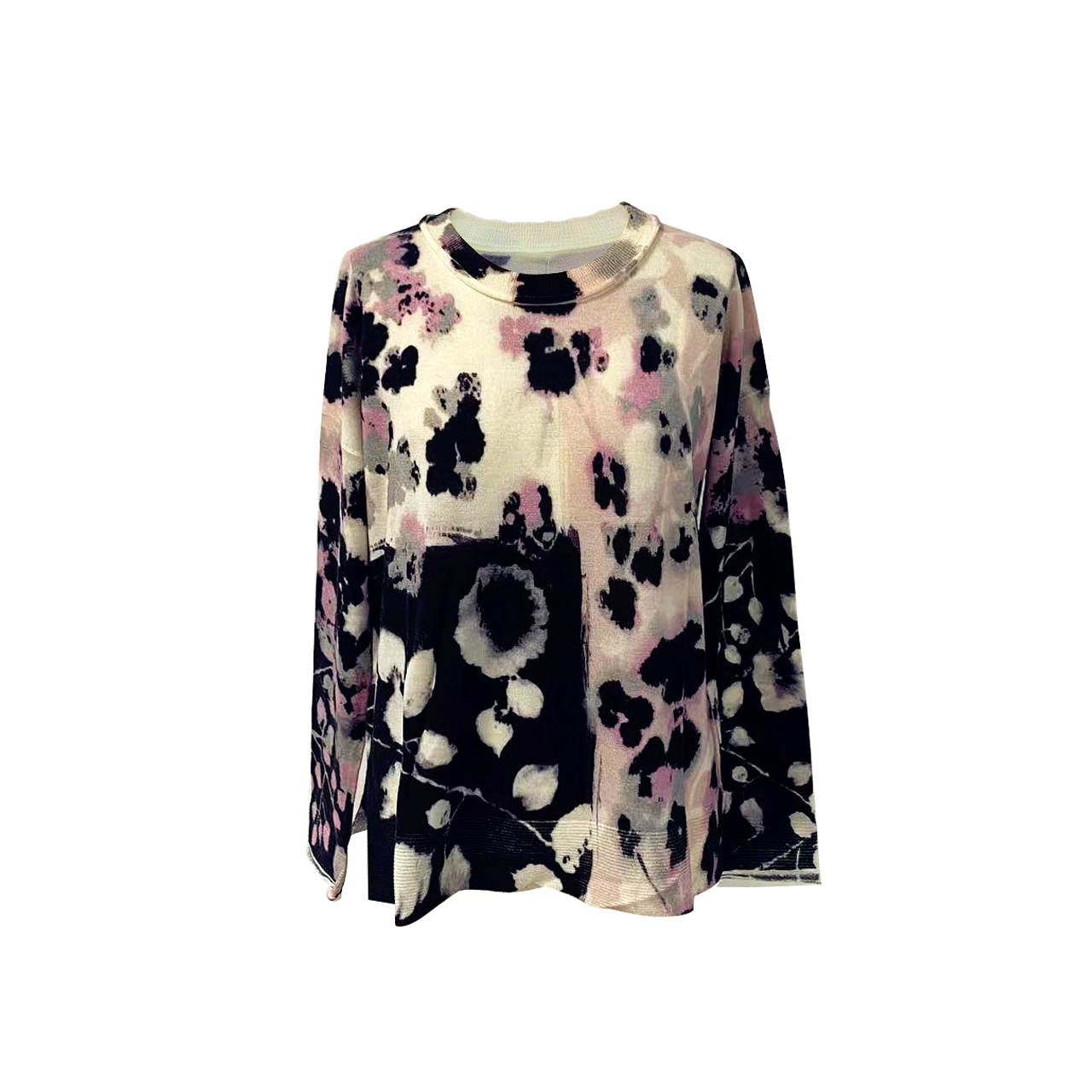 Women's Crew-neck Print pullover Sweater Shift Dress