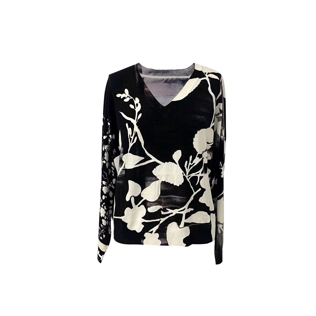 Women's Crew-neck Print pullover Sweater Shift Dress