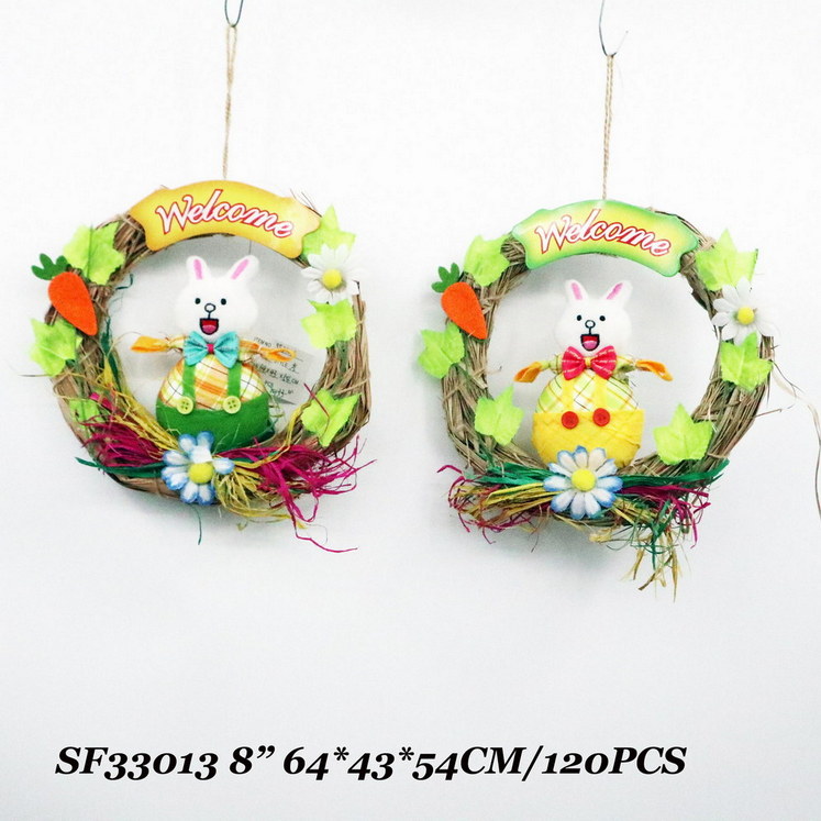 8 Inch Easter Rabbit Wreath Hanging Holiday Decoration