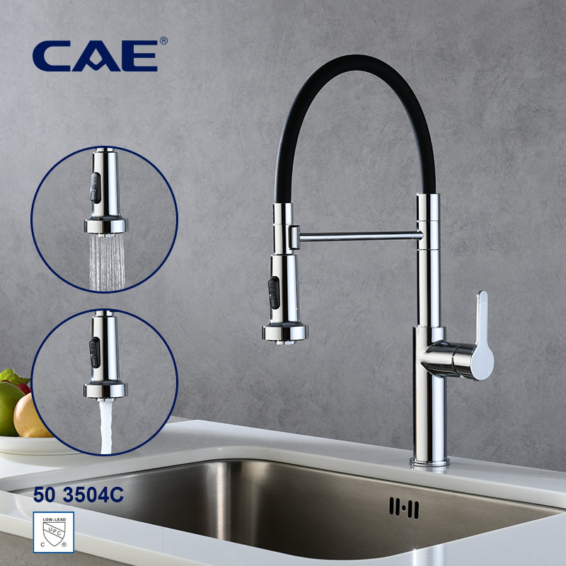 CAE Single-lever pull-out kitchen faucet 50 3504C BNB