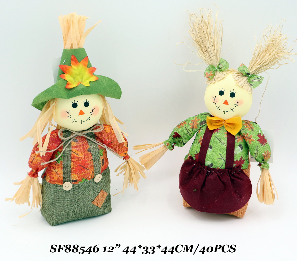 12 Inch Fall Havest Decoration Scarecrow Sitting