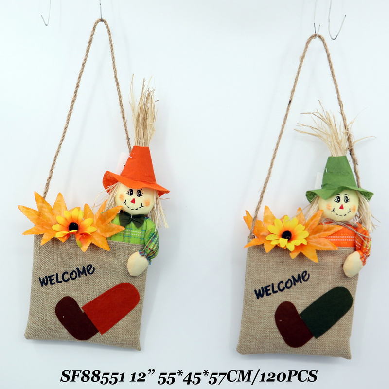 12 Inch Halloween Decoration Scarecrow With Bag Hanging