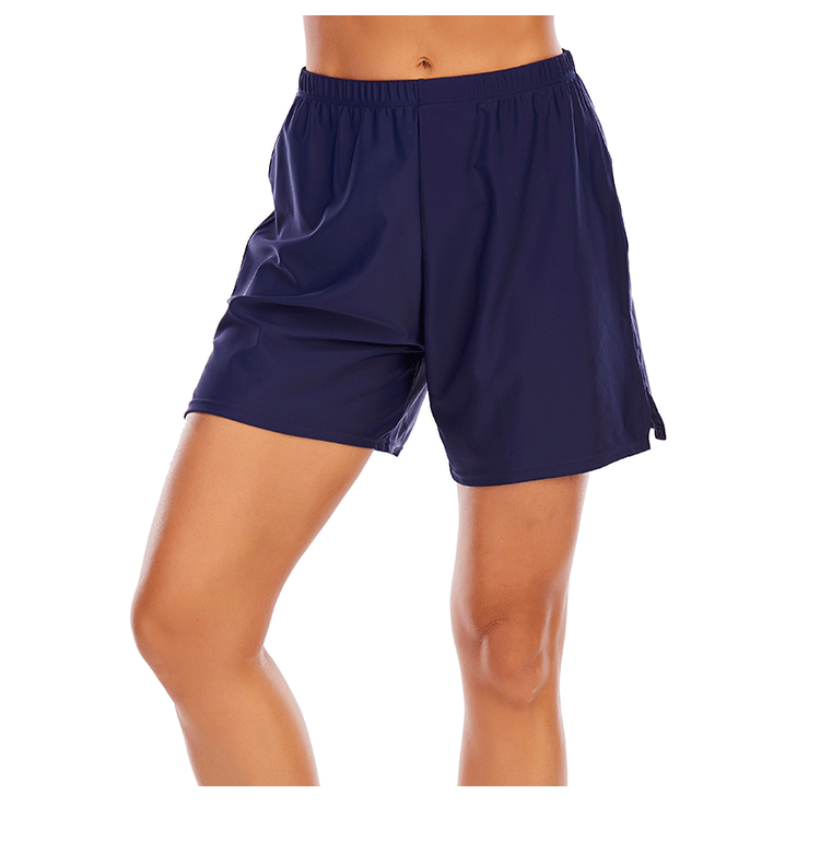 DGLT-2050 Women's swim trunks boxer shorts high waisted solid color conservative swimwear