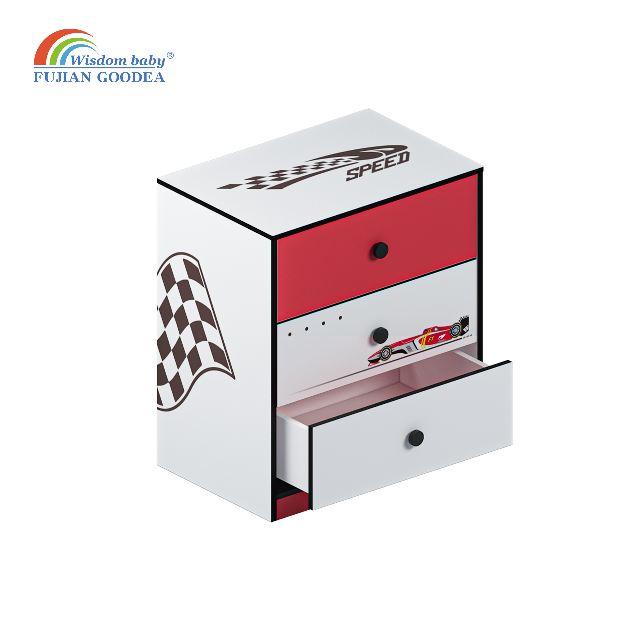 Cartoon series three-drawer cabinet.