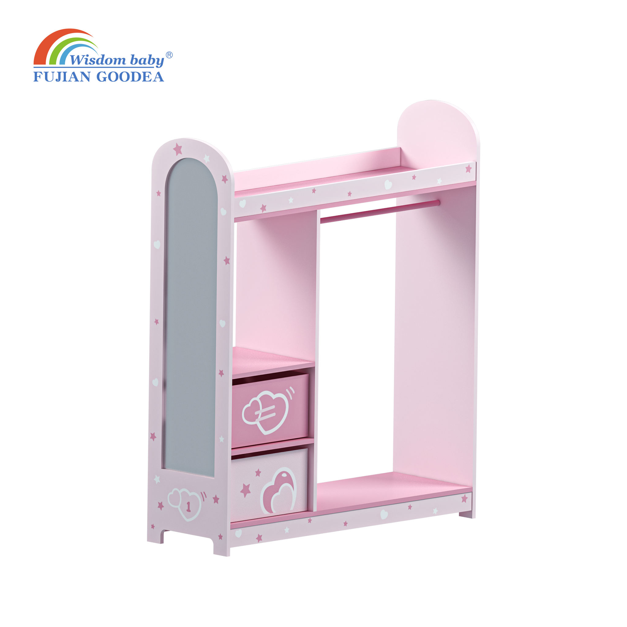 Cartoon series mirror storage wardrobe.