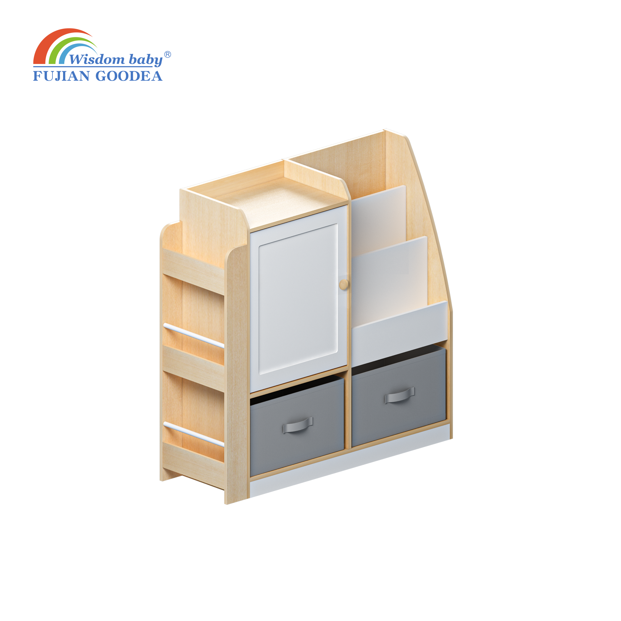 Book and newspaper are stored in two separate drawers.