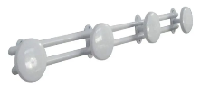 Coat Hanger Rail White 4 Head