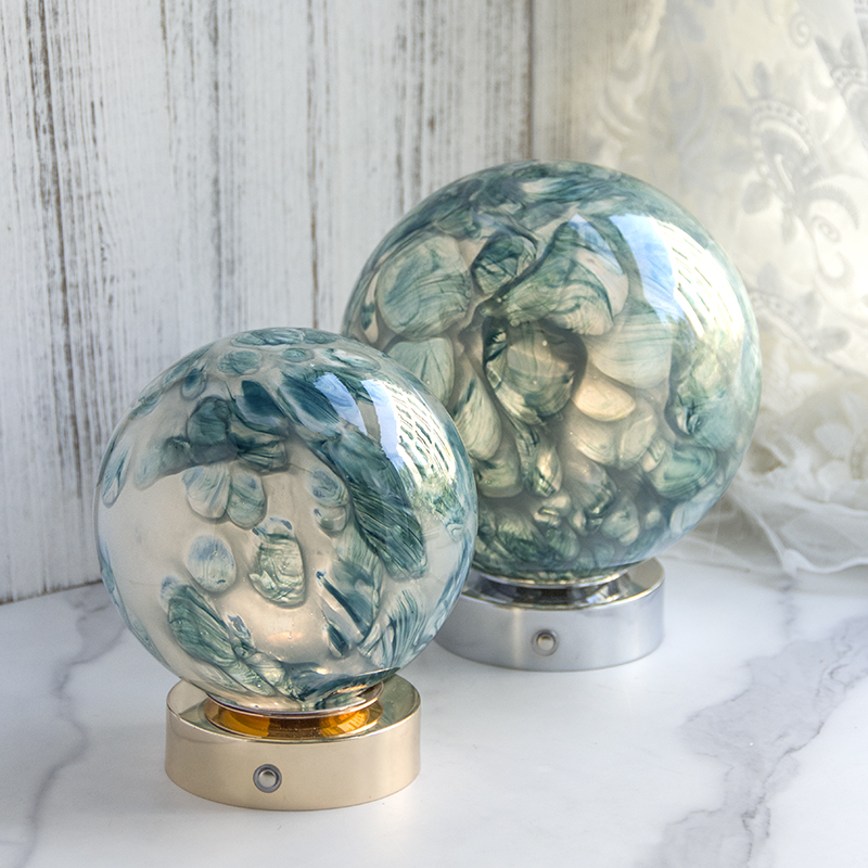 Touch LAMP Handmade color art Glass Table Lamp ,Spherical shape D15R70TTG Agate series