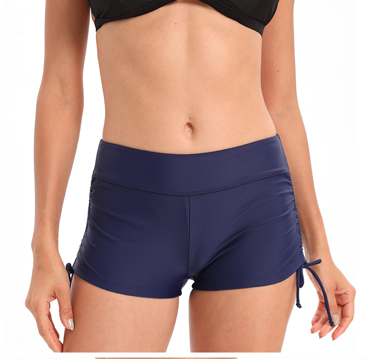 DGLT-2126 Plus size ladies swim trunks solid color high waist trunk briefs