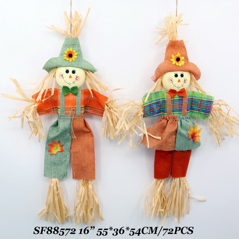 16 Inch Fall Havest Halloween Decoration Paper Scarecrow Hanging