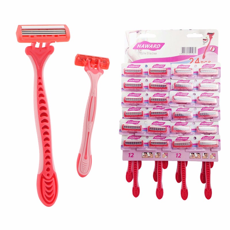 Disposable razor, shaving razor, triple blade disposable razor