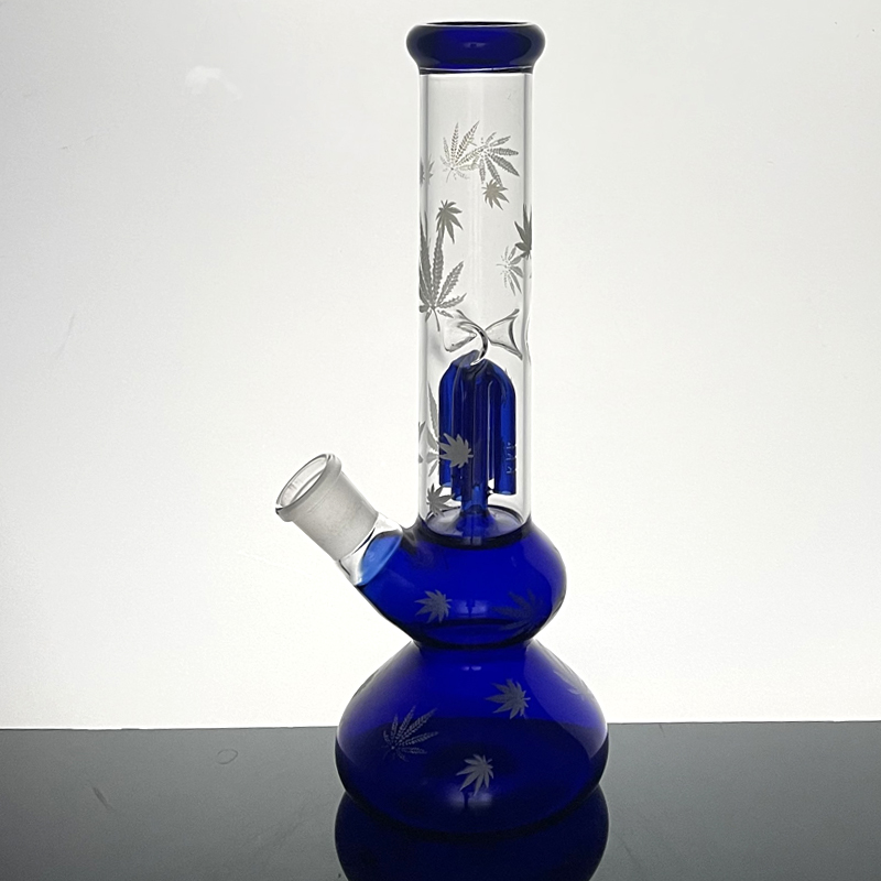 Blue glow-in-the-dark glass hookah