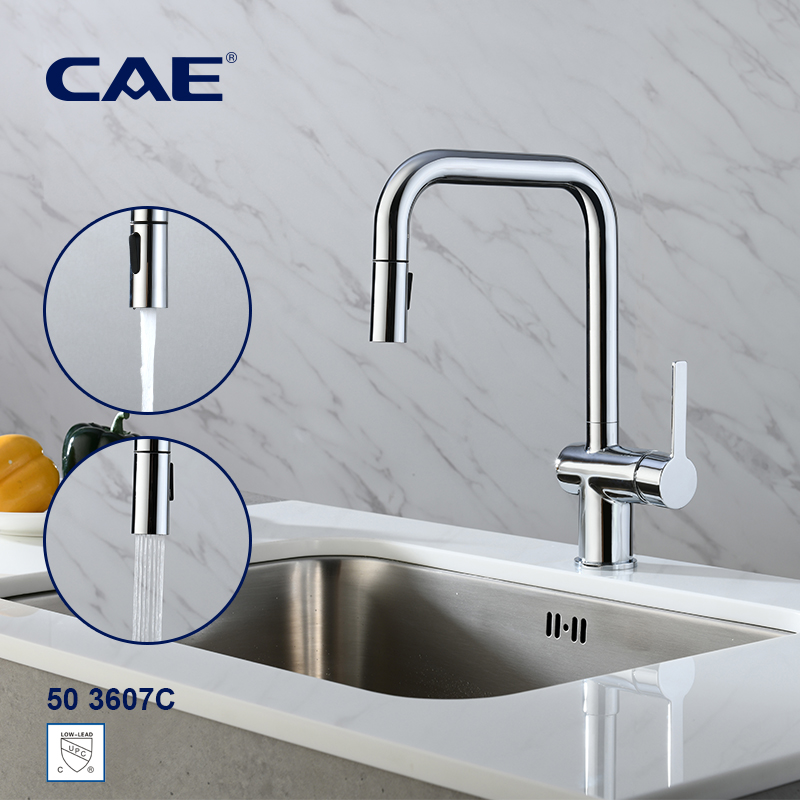 CAE Single-lever pull-down kitchen faucet 50 3607C CUPC