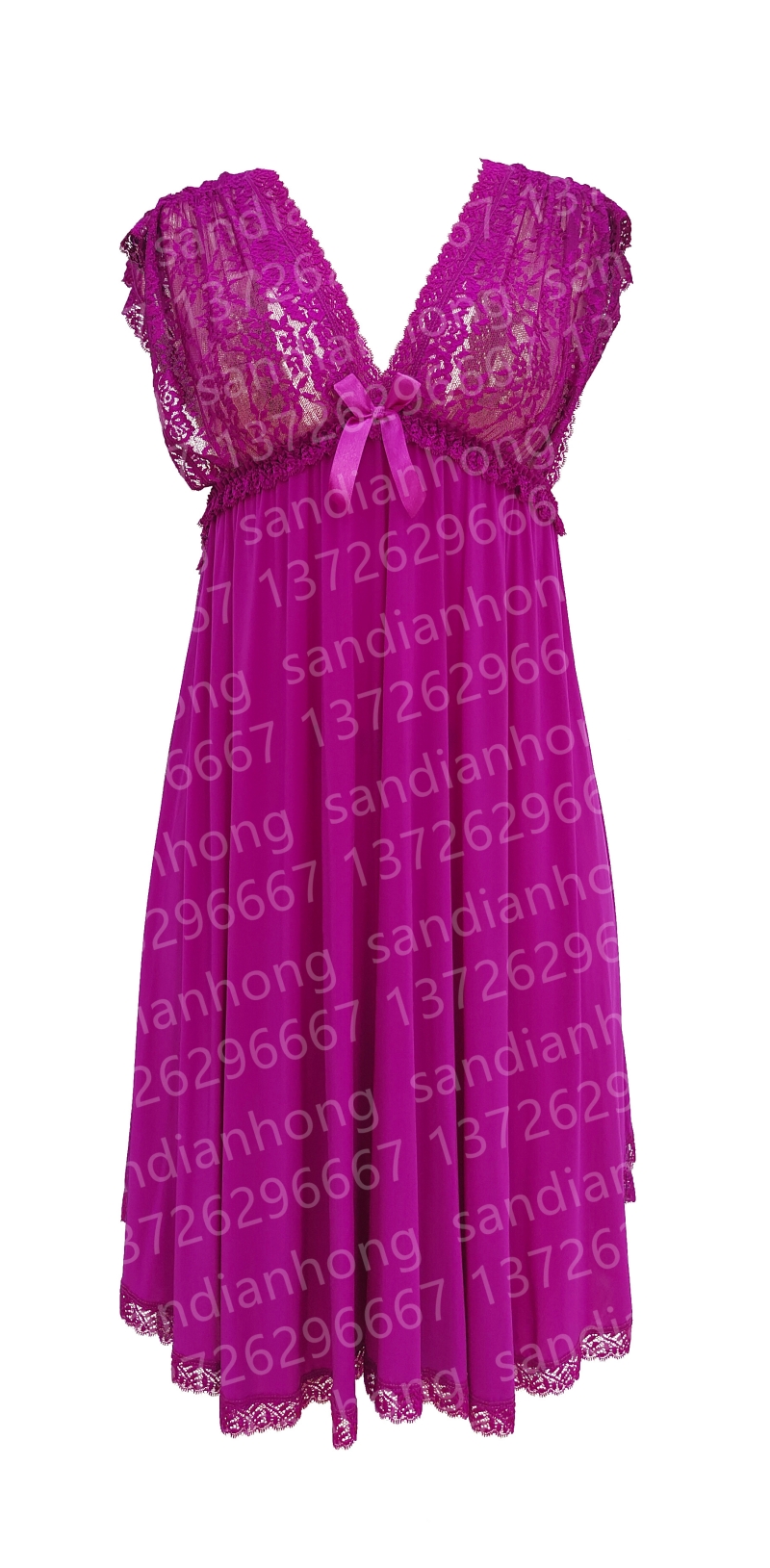 Women Lace Satin Sleepwear Plus Size Contrast Sexy Cami Nightdress Mesh Nightgowns & Sleepshirts