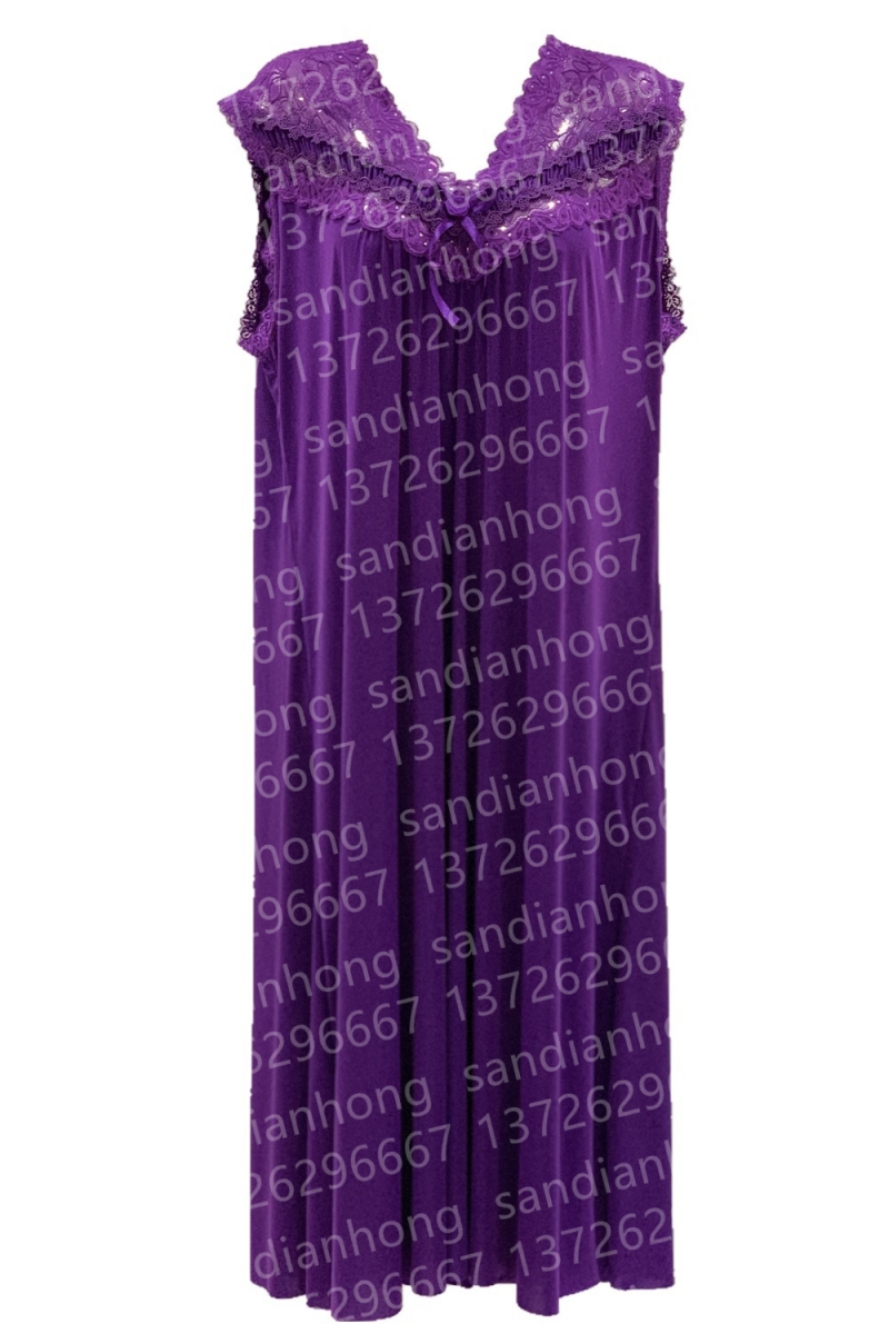 Women Lace Satin Sleepwear Plus Size Contrast Sexy Cami Nightdress Mesh Nightgowns & Sleepshirts