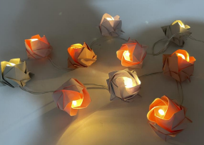 10pcs paper rose string light