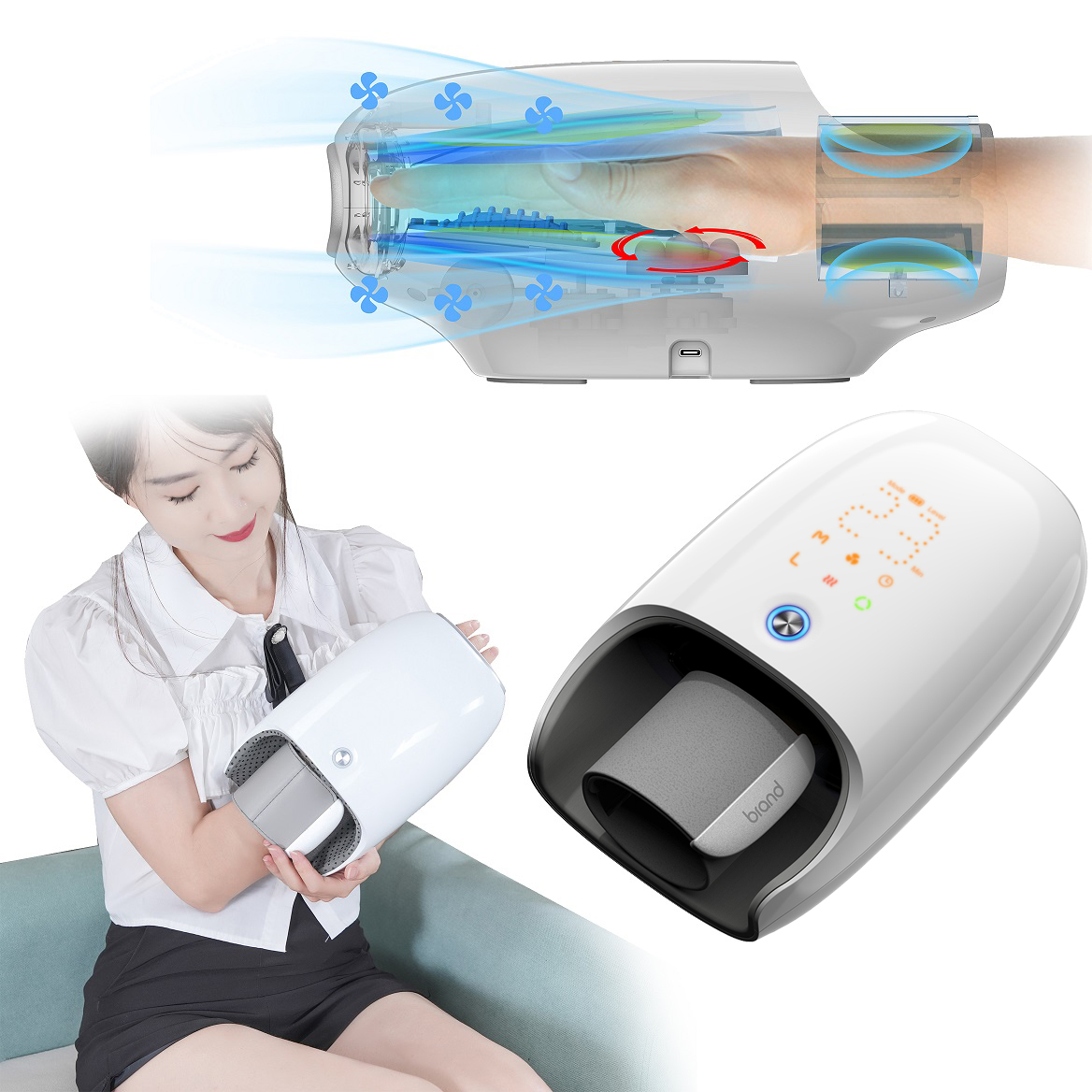 Cooling & Heating Cordless Shiatsu Hand-Spa Massage
