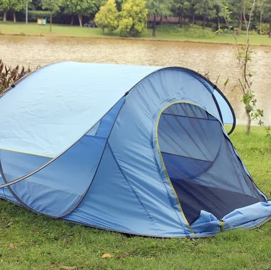 Hot selling gift fluorescent green outdoor folding butter fly double speed open camping travel tent