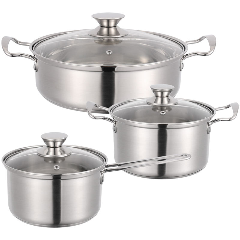 Kitchen ware kitchenware set, kitchen pot and pan set, stainless steel cooking pot set cookware sets