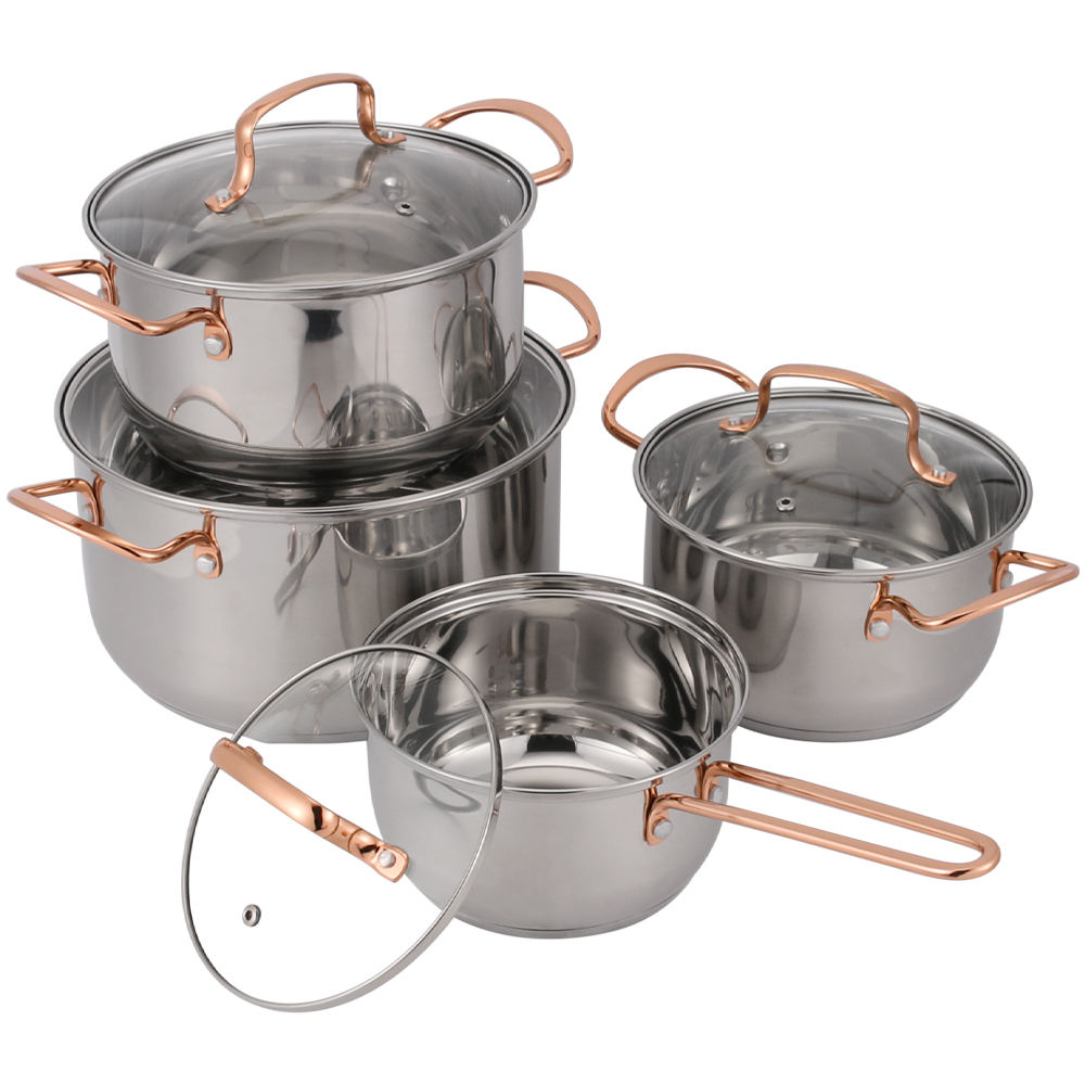 Kitchen ware kitchenware set, kitchen pot and pan set, stainless steel cooking pot set cookware sets