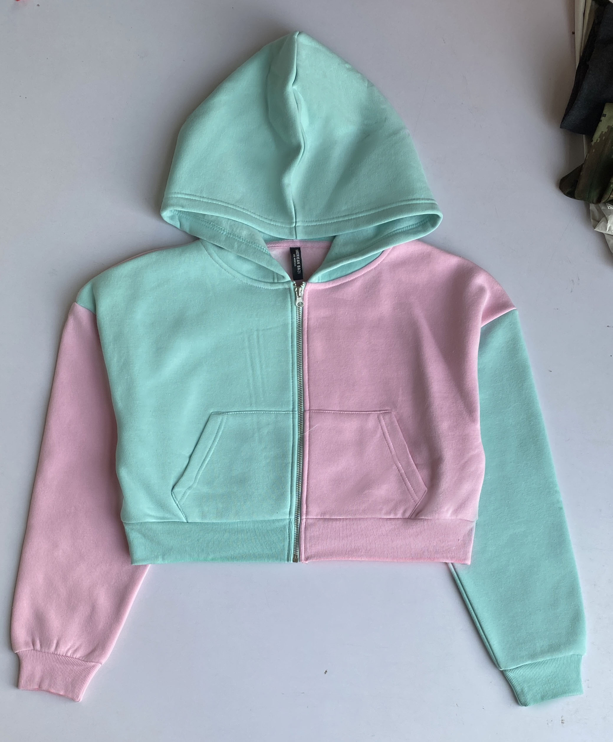 Knit zipper hoodie