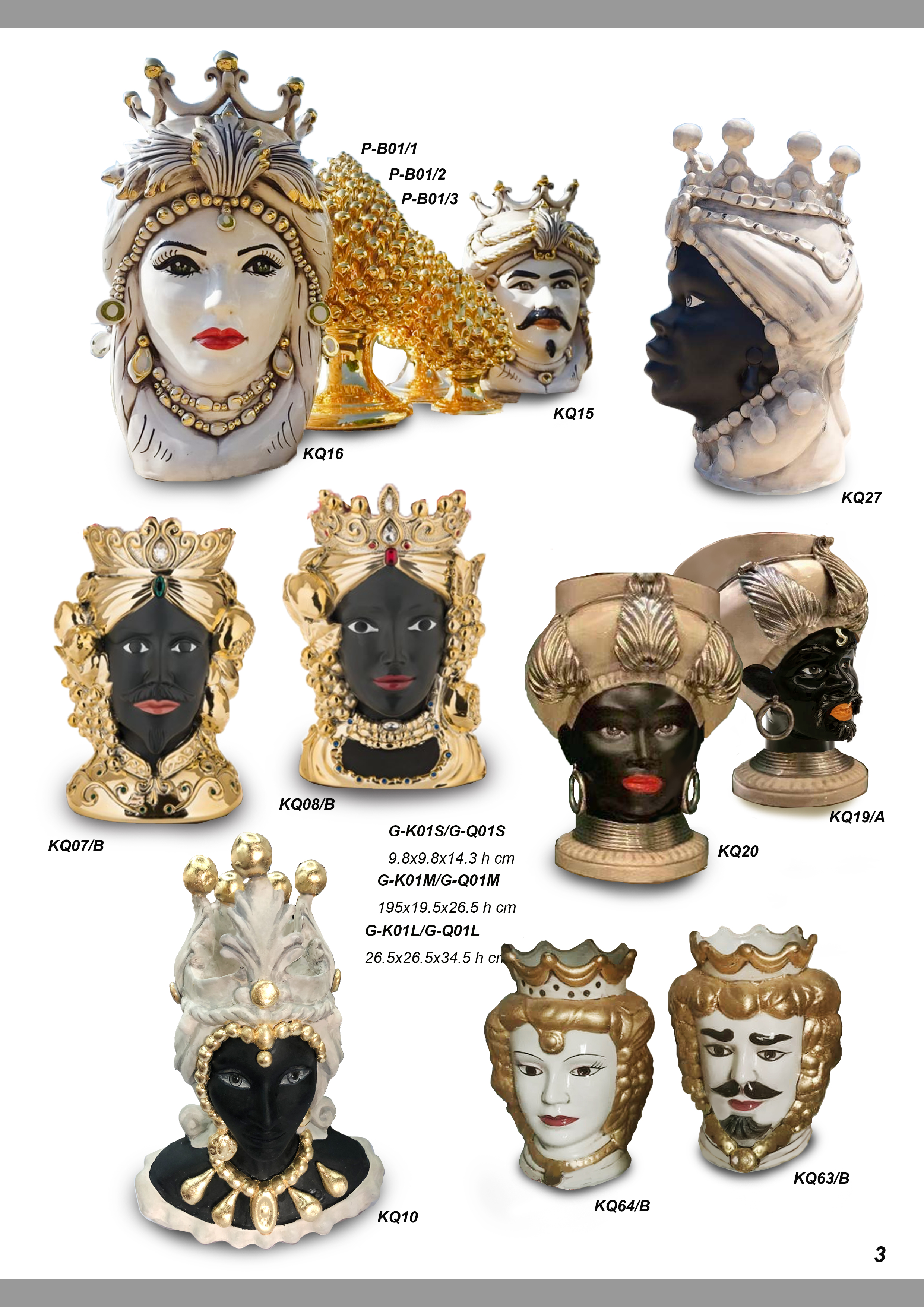 Sicilian Moor heads decorated in Caltagirone ceramic effect