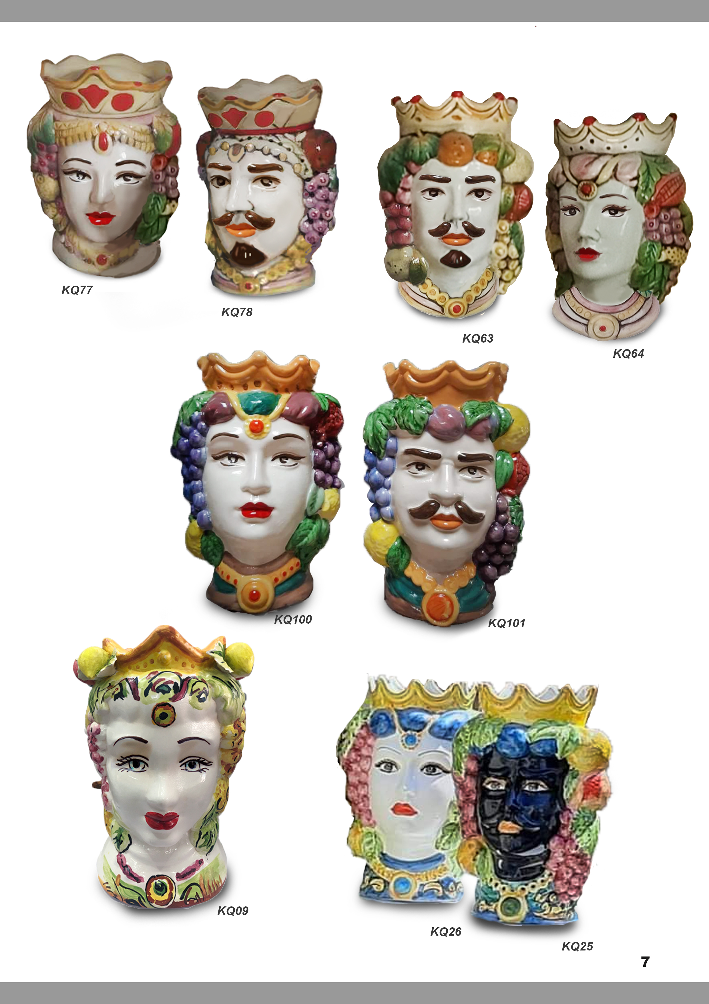Sicilian Moor heads decorated in Caltagirone ceramic effect