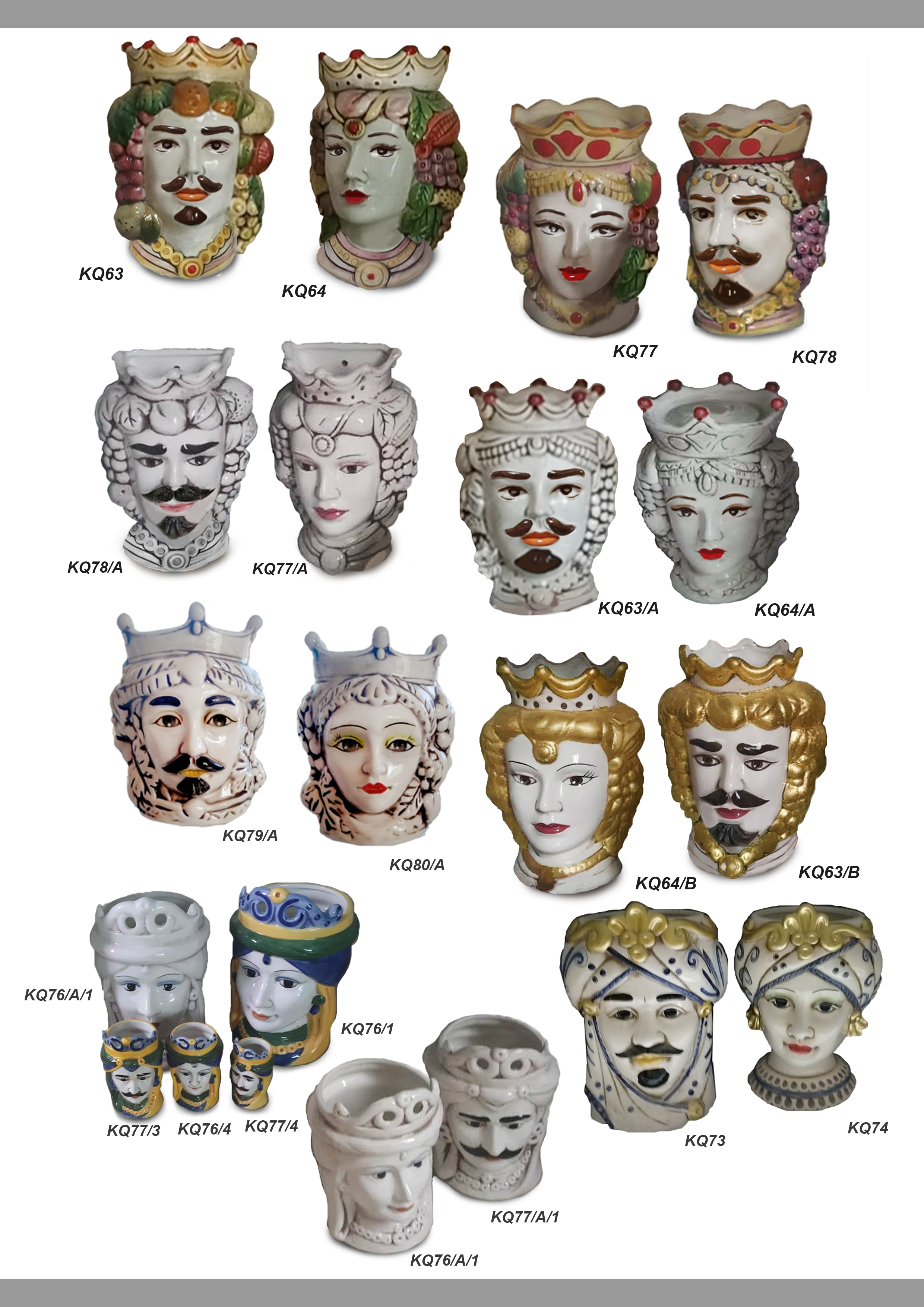 Sicilian Moor heads decorated in Caltagirone ceramic effect