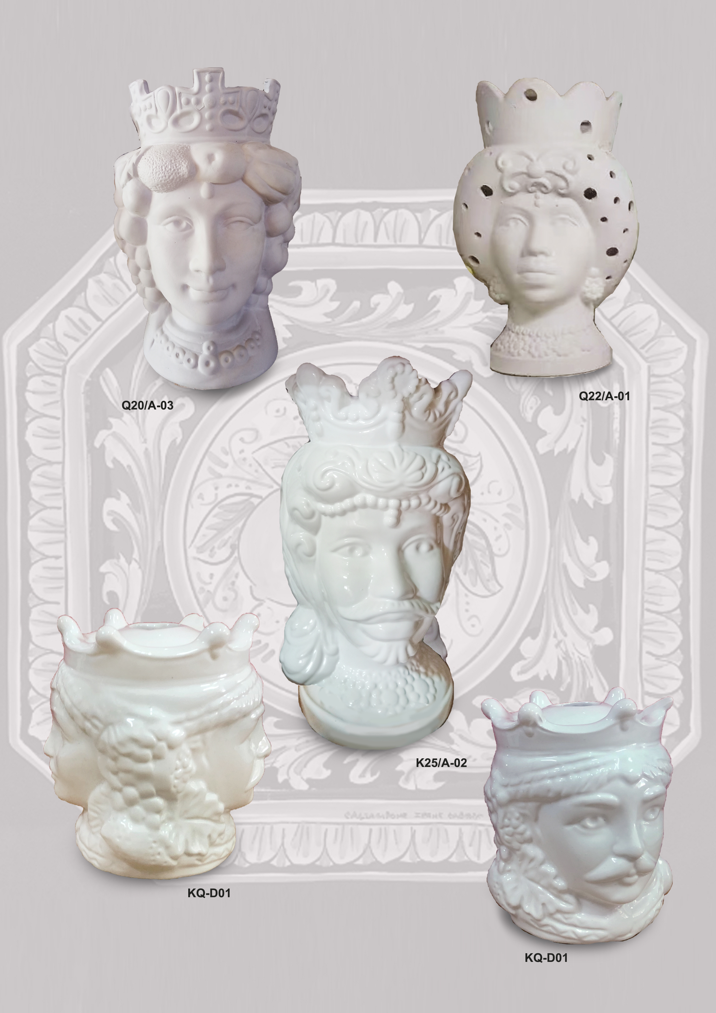 Sicilian Moor heads decorated in Caltagirone ceramic effect