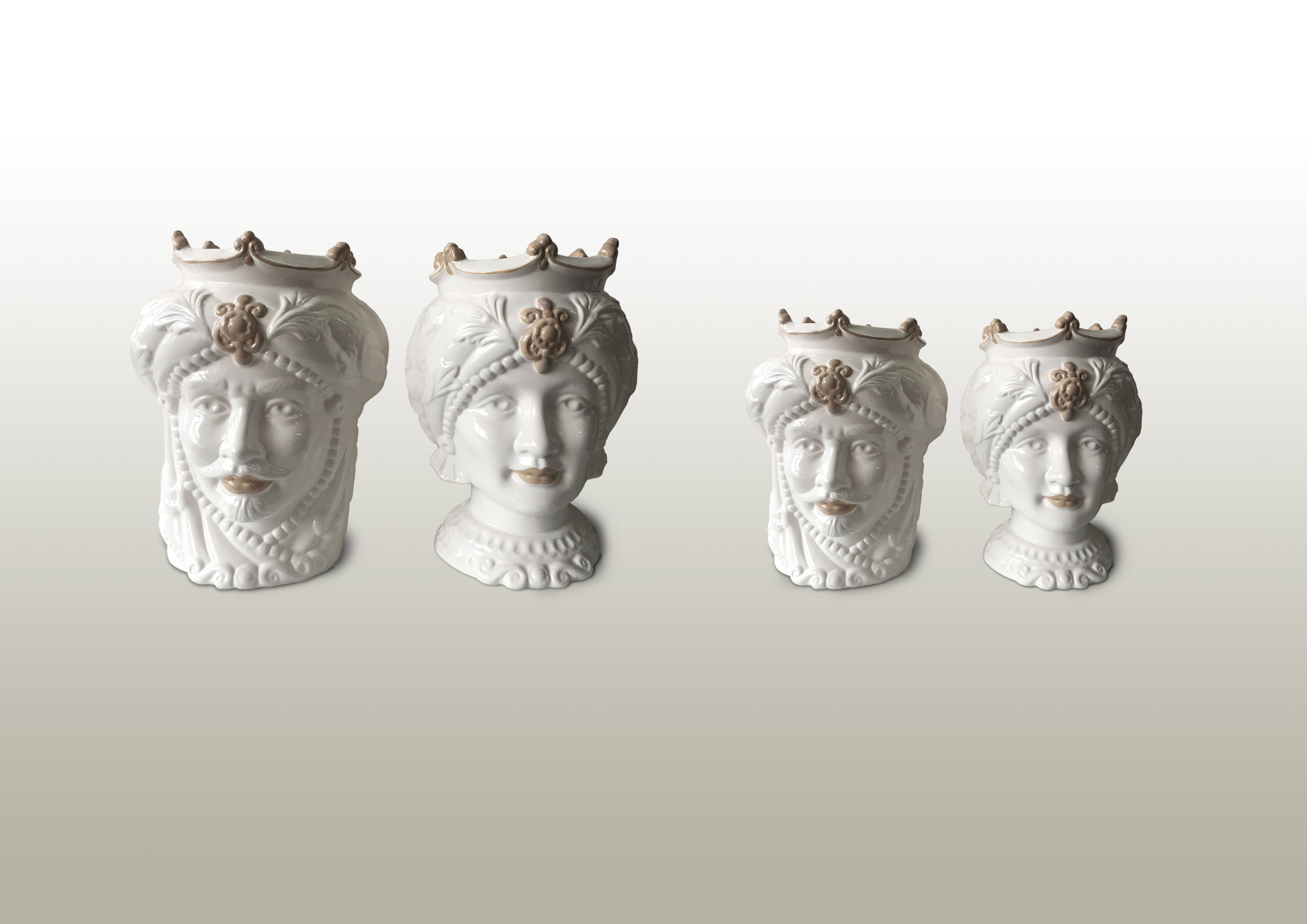 Sicilian Moor heads decorated in Caltagirone ceramic effect