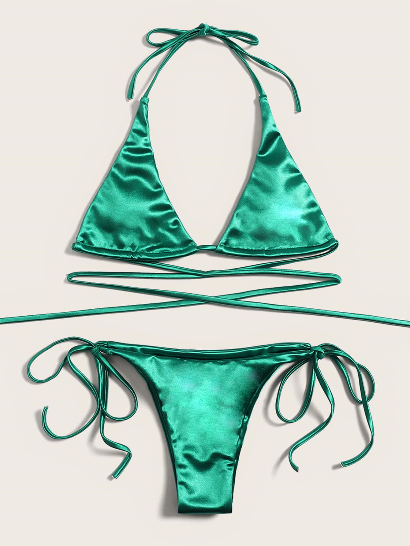 YWCS-6603 Women's sexy two piece bathing suit solid color bikini ladies fashion swimwear