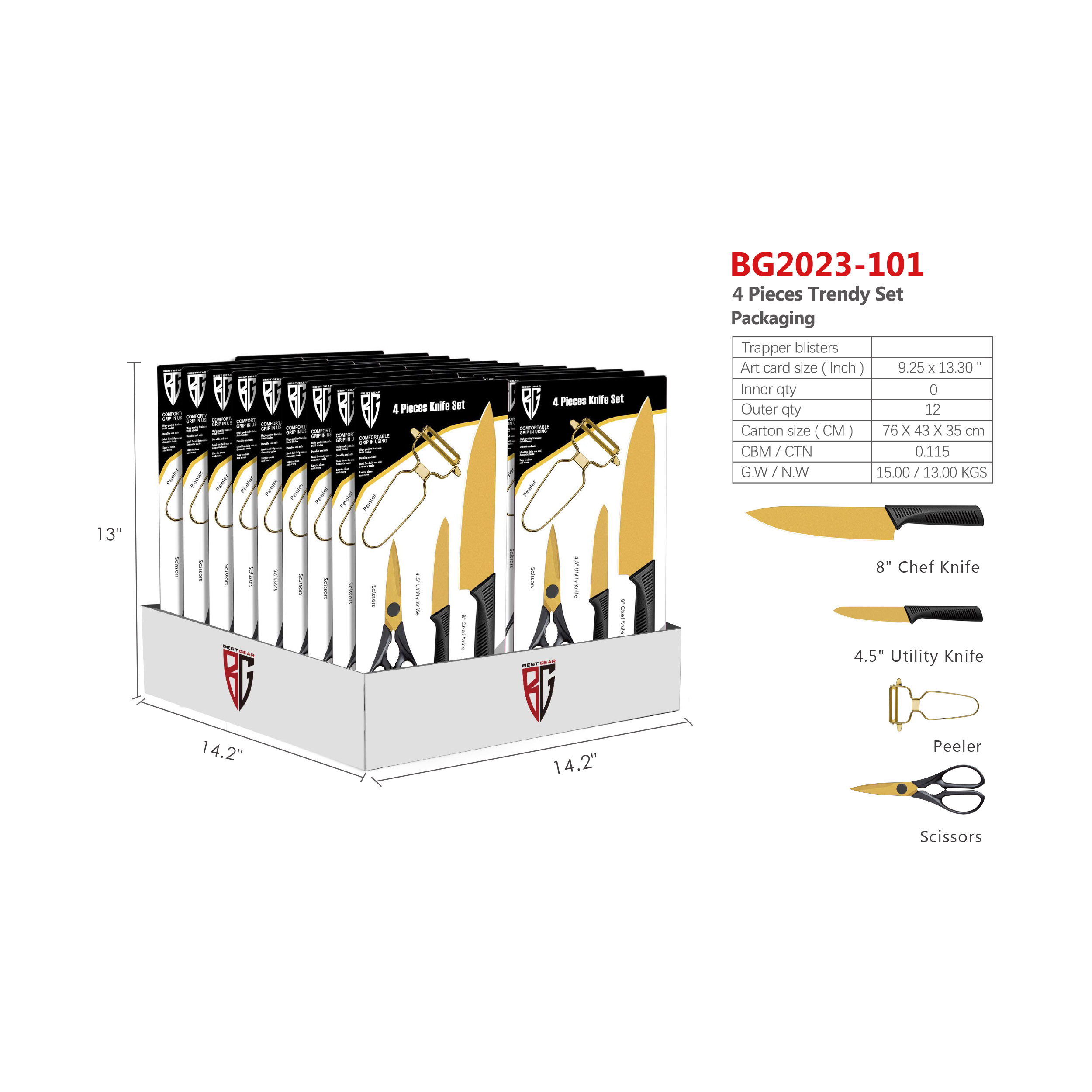 6pcs Trendy Set Packaging