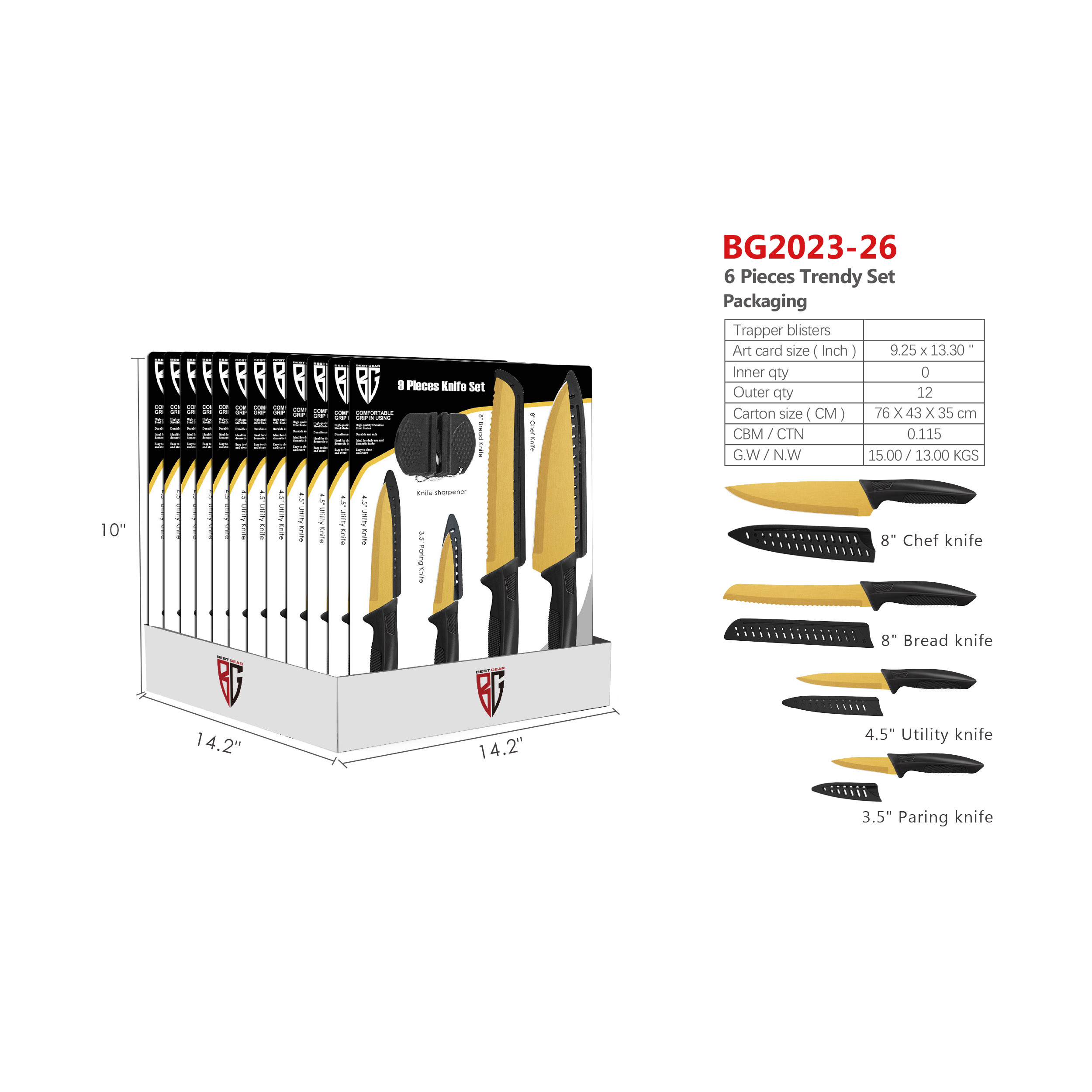 9pcs Trendy Set Packaging